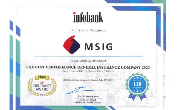 MSIG Indonesia Received “The Best Performance General Insurance Company Awards 2023”