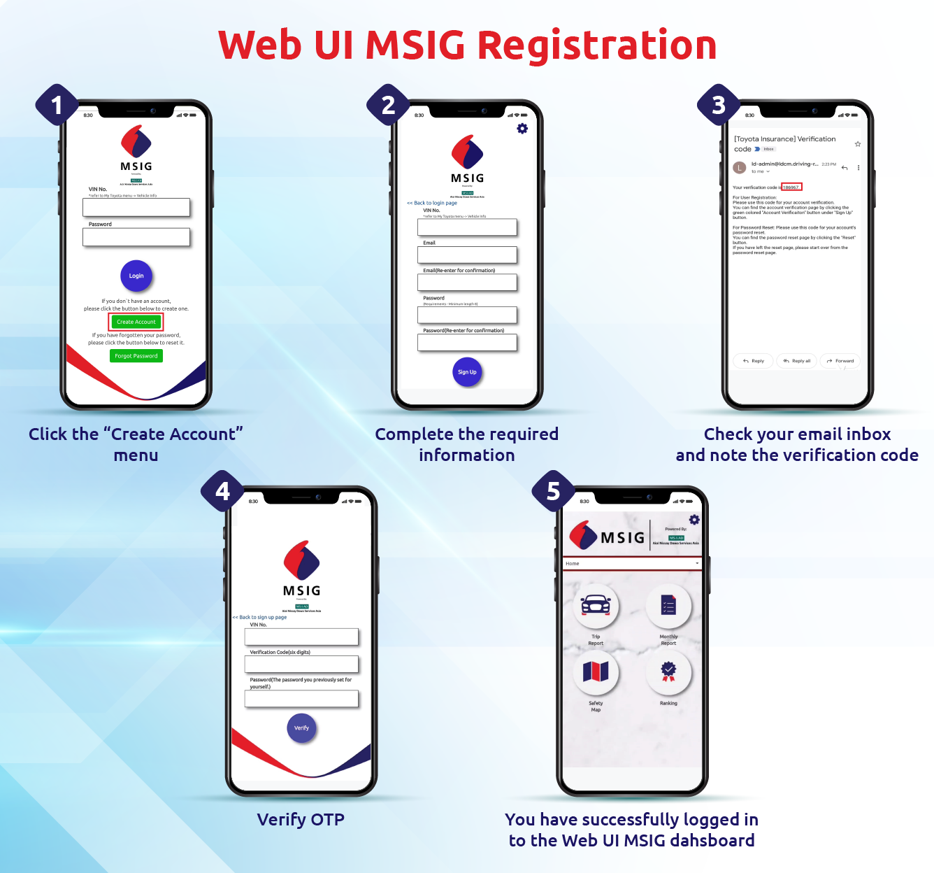 Registration Web UI MSIG