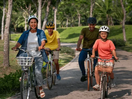 family cycling